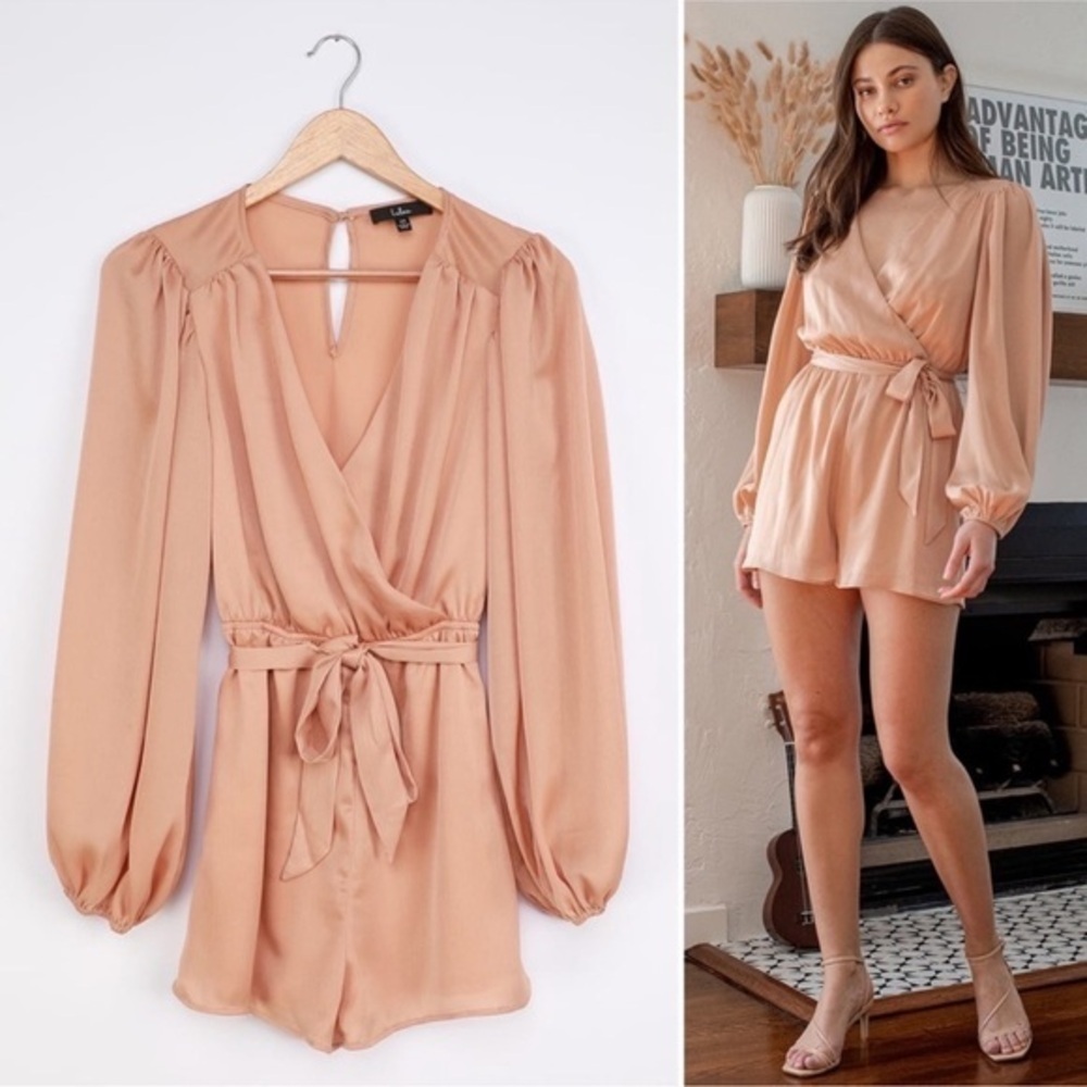 Lulus Stylish Peach Wrap Romper